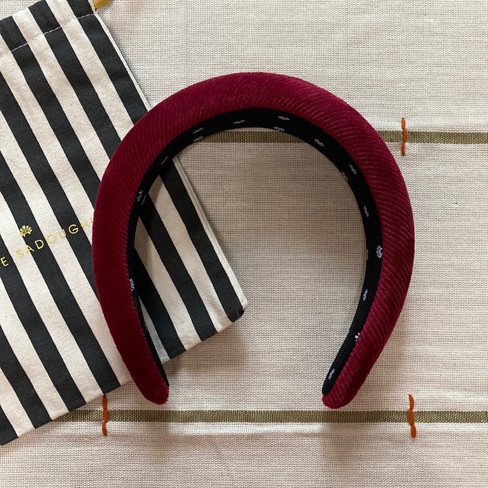 Lele Sadoughi Merlot Corduroy Padded Headband